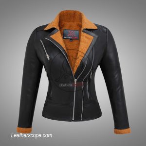 BLACK FASHION JACKET FOR WOMEN / BIKER STYLE WOMEN JACKET