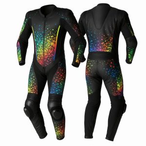 MOTORBIKE LEATHER SUIT /BLACK SUIT FOR RACER
